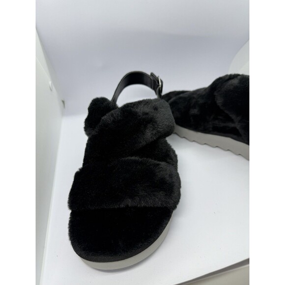 Koolaburra by UGG Adjustable Slide Black Sandals Fuzz'd Out Women 11 - Picture 9 of 9